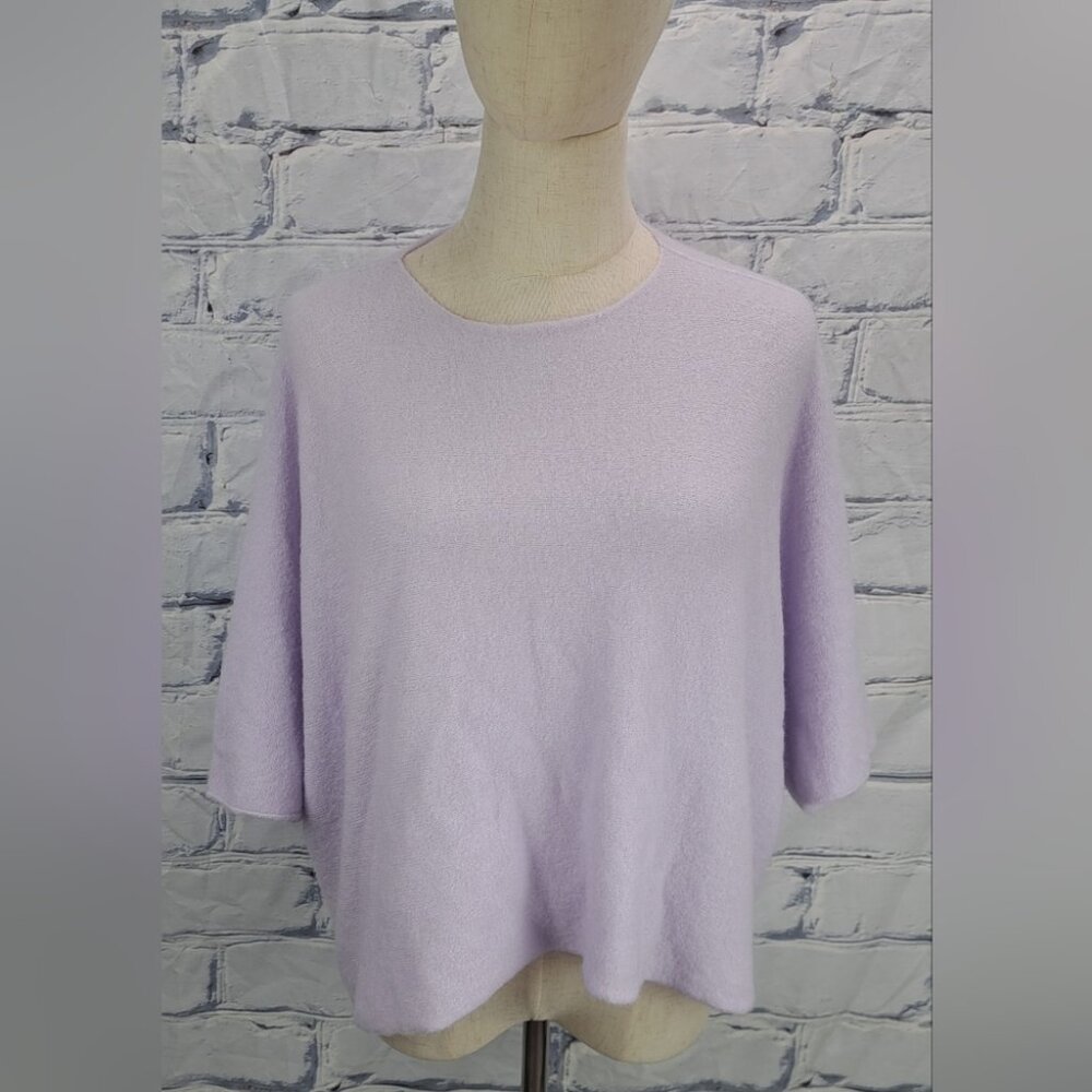Charming Parrot Alpaca Superfine Purple Lavender Cropped Sweater Italy One Size
